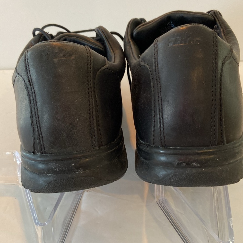 L.L. Bean Black Leather Work Oxfords No Skid Sole Tie Up Laces. Size 14W - Picture 12 of 13